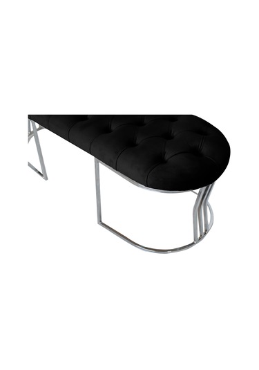 VİEGO SILVER SİYAH -Kapitoneli Model Puf&Bench&Koltuk-Oturak-Uzun Makyaj Puff-Yatak Odası Ucu&Önü