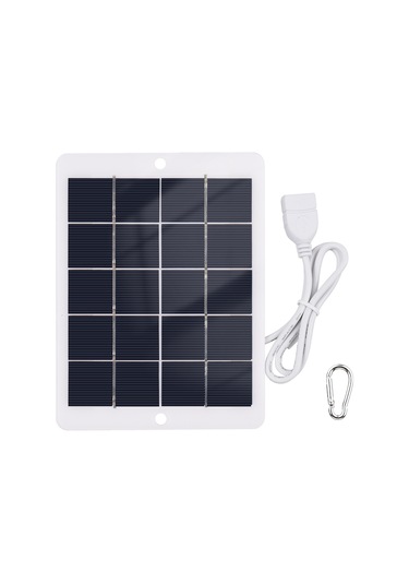 Mufunye 5v 3w Usb Güneş Paneli - Taşınabilir Güneş Şarj Cihazı, 50cm Kablolu, Dağcı Kanca İle