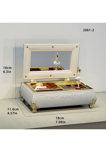 Willowhaven Vintage Müzikli Kahverengi Mücevher Kutusu Mezuniyet si