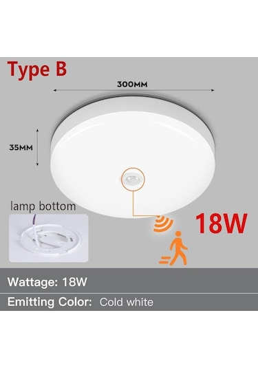 Jms Canmeijia Hareket Sensörlü Led Tavan Işıkları 15w 20w 30w 40w Akıllı Pır Hareke İç Mekan Aydınlatma Led Aydınlatmalar 54350178