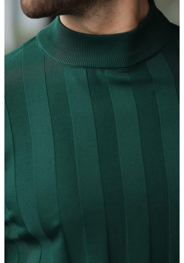 Nefti Yeşili Yarım Balıkçı Erkek Triko Kazak E7423 Nefti Yeşil