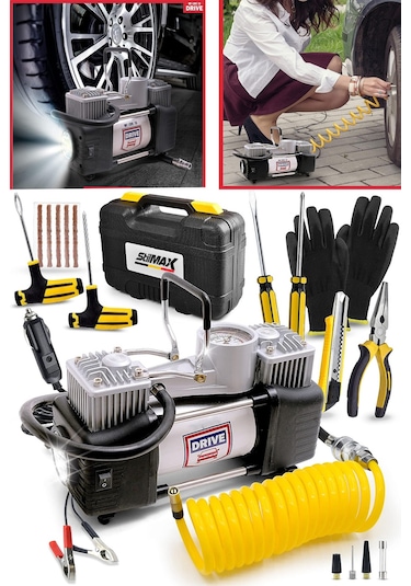 Stilmax STL12HK 12v 150psi Çakmaklı Çift Piston Hava Kompresörü