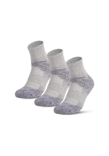 Açık Gri Erkekler 3 Çift Atletik Pamuk Çorap Açık Spor Rahat Ekip Çorap Yürüyüş Trekking Yürüyüş İçin Açık Gri