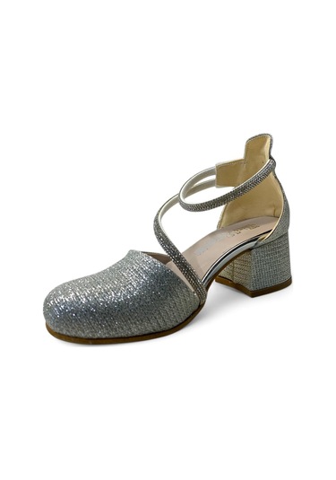 773 Kız Çocuk Topuklu Abiye Ayakkabı Gümüş