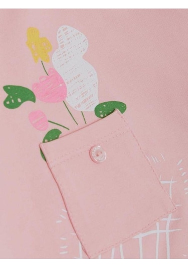 Kız Çocuk Pamuklu Cep Detaylı Sweatshirt-14369 SOMON