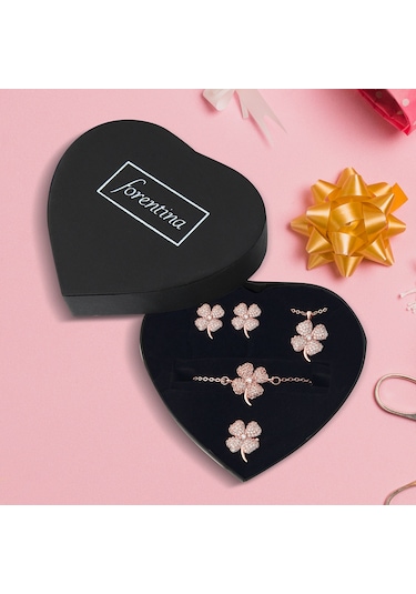 Forentina  Kırmızı Güllü Kutuda Rose Metal Bayan Kol Saati - Yonc