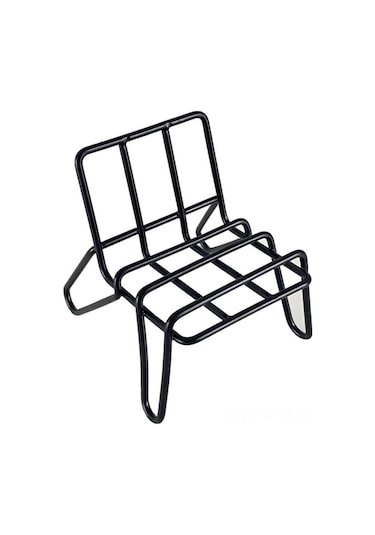 Maiyame Siyah Sandalye Şekilli Dikey Tel Masaüstü Telefon Tutucu