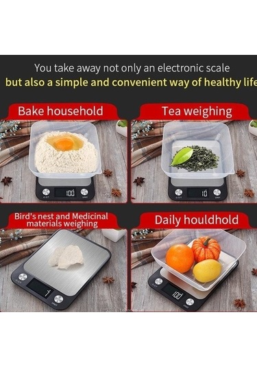 Ulzyvf Yeni Tasarım Createtech Tartı, Paslanmaz Çelik, 5kg, Kahve Ve Mutfak İçin Siyah