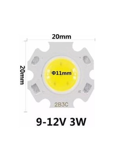 5 Adet 3w Cob Power Led Çip Ray Spot Ledi 3 Watt 9-12v Beyaz Renk