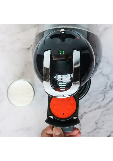 Reedark Dolce Gusto Uyumlu Paslanmaz Çelik Yeniden Doldurulabilir Süt Köpüğü Kapsülü - Çevre Dostu Gümüş