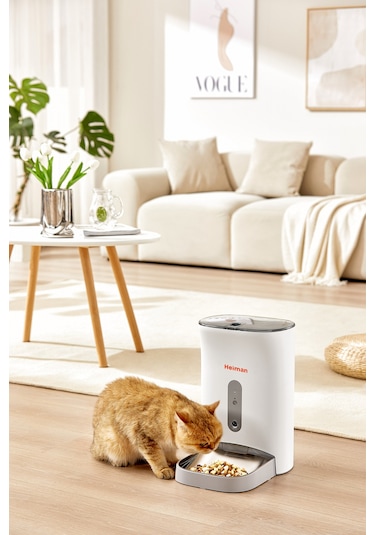 Heiman Wifi Kameralı ve Ses Kontrollü Akıllı Mama Yem Kabı 4 L