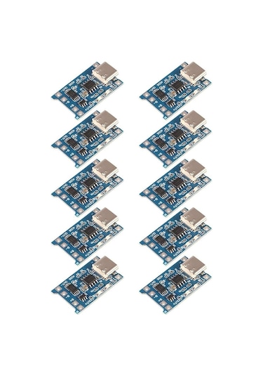 Tp4056 Type-c 3.7v 18650 Korumalı Lityum Pil Şarj Modülü - 10 Adet