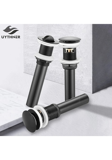 Joyhub Mingjin Shop2 Altın Taşma B Stili Mat Siyah Banyo Pirinç Lavabo Bak Açılır Drenaj Çift Stil Suluk Vanity Lavabo Atık Süzgeç Altın Krom Ujw2uf Renkli Çok Renkli