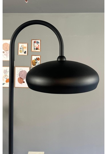 Siyah Lambader Modern Dekoratif Metal Oturma Odası Çalışma Odası Zemin Lambası 6995 Siyah
