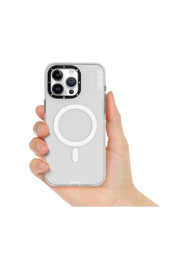 iPhone Uyumlu 15 Plus  Kılıf Magsafe Şarj Özellikli Youngkit Crystal Color Serisi Kapak Pembe