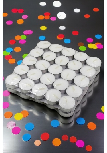Çok Amaçlı 50 Adet Beyaz Tealight Mum Beyaz