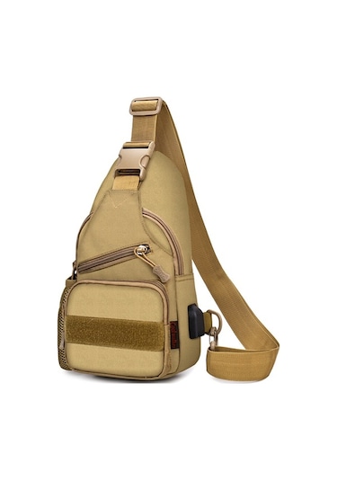 Tongxida Outdoor Askeri Çanta Su Geçirmez, Usb Portlu, Cepli, Tek Omuzlu Göğüs Çantası Model 2 Çok Renkli