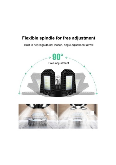 Novahub 100w E27 Katlanabilir Endüstriyel Garaj Lambası, 6000k Soğuk Beyaz, Su Geçirmez, Pratik, Dayanıklı, Mutfak/ticari/karavan