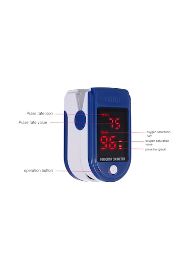 Vkemall Pulse Oksimetre Parmak Ucu Nabız Oksimetresi Mini Spo2 Monitörü Oksijen Doygunluk Monitörü Nabız Mavi