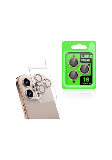 Noktaks - İphone 16 Pro Max Uyumlu - Kamera Lens Koruyucu Cl-07 - Desert Titanyum