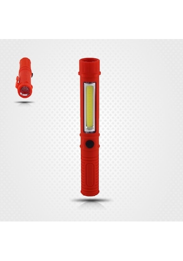 Working Light Cob 1+1 Pilli El Feneri V244 Kırmızı