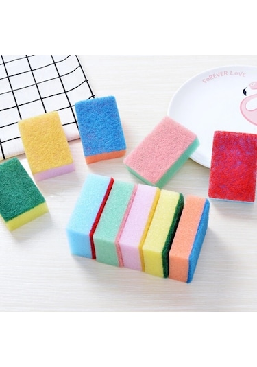 10 Adet-mutfak Bulaşık Deterjanı Toplayıcı Kalınlaşmış Kedi Pençe Sünger Ovma Bulaşık Yıkama Fırçası Renkli Temizleme Fırçası