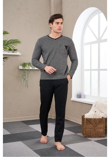 Pjs 23710 Erkek Jakarlı Pijama Takım 001