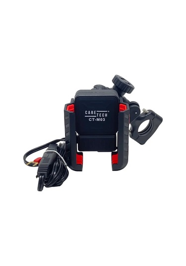 Ct-m03 Telefon Tutucu Hızlı Şarj Gidon Ayna Montajlı Motosiklet Type-c Üniversal Siyah