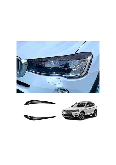 Padalink Bmw X3 F25/x4 F26 2014-2017 Abs Karbon Fiber Desenli Far Kaşkırı - Ön Sağ/sol Far Koruyucu Ve Dekoratif Aksesuar