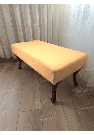 Ayak Ucu Kapı Önü Antre Düz Bench Puf Orta Sehpa Ceviz Ayak 120 45 Beyaz