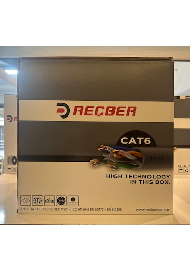 Reçber Cat 6 Halogen Free U/utp Sl400 23 Awg 305 Metre Mavi