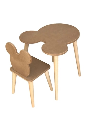 Boyanabilir Ahşap Mdf Mickey Mouse Çocuk Oyun Aktivite Masa Sanda
