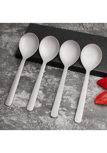 Samdoo Titanyum Yemek Kaşığı, Hafif Ve Taşınabilir, Kamp Ve Piknik İçin, Gümüş Renk, 18.2x4.9 Cm, 35 Gr Gümüş