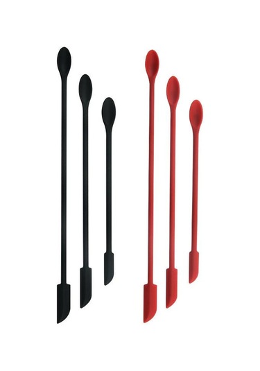 Siyah 3 Adet Mini Spatula Silikon Spatula Seti Krem Spatula Küçük Makyaj Spatula Minik Kaşık Spatula Mutfak Cam Kavanoz Şişe Güzellik Kozmetik