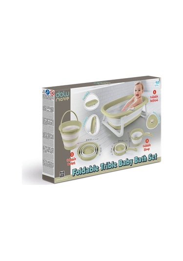 7272 Katlanabilir 3'lü Bebek Banyo Seti Eco -yeşil