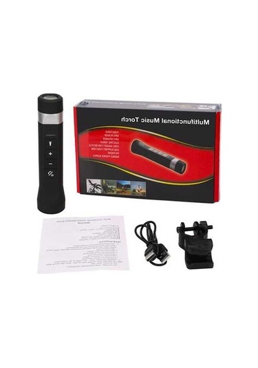 Fortunelane Bluetooth Kablosuz Hoparlör Bisiklete Montaj - Led Fenerli, Su Geçirmez, 24 Saat Pil Ömrü, Dış Mekan Hoparlörü