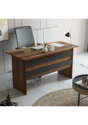 Bega A 140cm Ofis Çalışma Masası Barok-antrasit Beg1-ba Barok - Antrasit