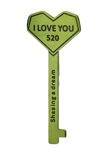 Kalp Anahtar Tasarım I Love You 520 Broş Sarı