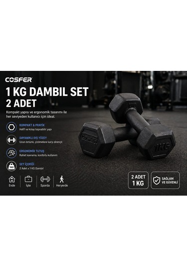 Arfur 1kg+1kg Plastik Dambıl Seti