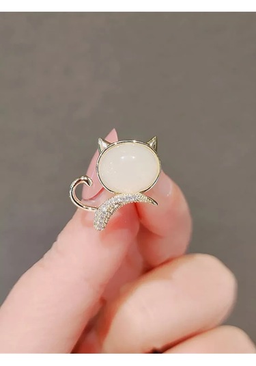 Olfil Mini Broş Kedi Yavrusu Kitten Kedi 193965798 Altın Rengi