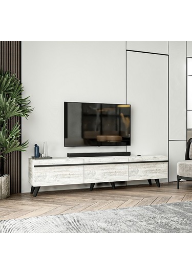 Tv Sehpası Asil Kristal Beyaz 180 Cm