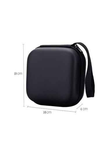 Yifomall Eva+pu Materyal Kulaklık Çantası - Usb, Veri Kablosu Ve Şarj Aleti İçin Çok Amaçlı Saklama Kutusu Siyah