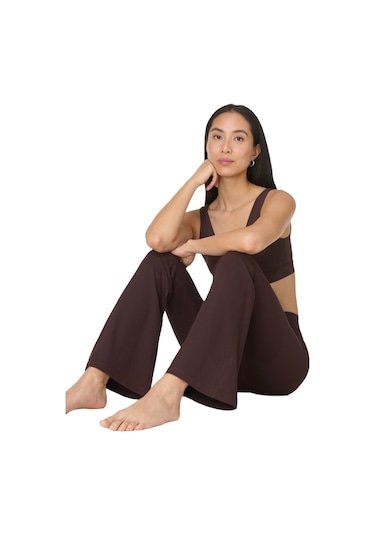 Sweaty Betty Glow Flex Rıb 32 Flare Trouse 5524 Kahve