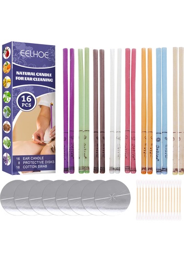 Mufunye Doğal Balmumundan Kulak Mumları, Lenf Dolaşımını Destekler, 16 Parça, 8 Renk Seçeneği