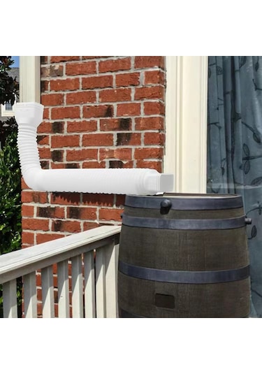 Maiyame 2'li Pe Kalınlaşmış Gevşek Ev Damla Suyu Akıtma Uzatıcı, Genişletilebilir Evler İçin Yağmur Suyu Kanalizasyonu Siyah+beyaz