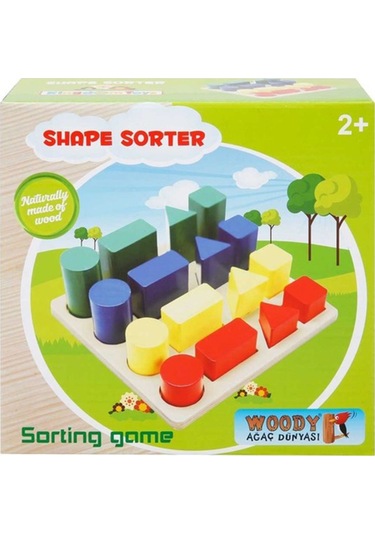 Wood Ahşap Geometrik Şekiller Büyükten Küçüge Sıralama Oyunu