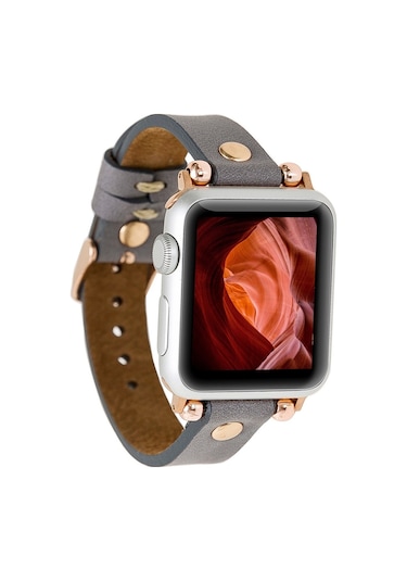 Bouletta Apple Uyumlu  Watch Deri Kordon 38-40-41Mm Gt Rst9 Gri