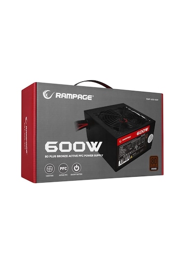 Rampage RMP-600-80P 600W 80+ Bronze Aktif PFC Güç Kaynağı