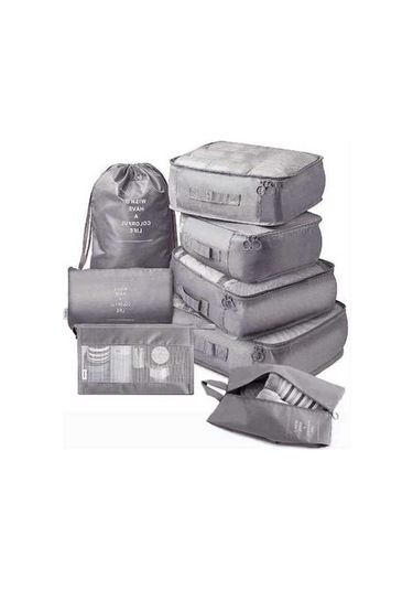 Novahub 8 Parçalı Seyahat Organizasyonu Seti, Düzenli Paketleme Çantası, Gri, Kısa Ve Uzun Yolculuklar İçin Gri