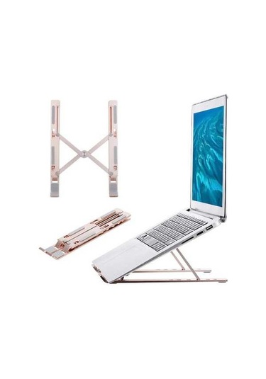 Fastbuy Alüminyum Gümüş Pembe Bilgisayar Tutucu, 6 Seviye Katlanabilir Soğutucu Yükseklik Ayarı
